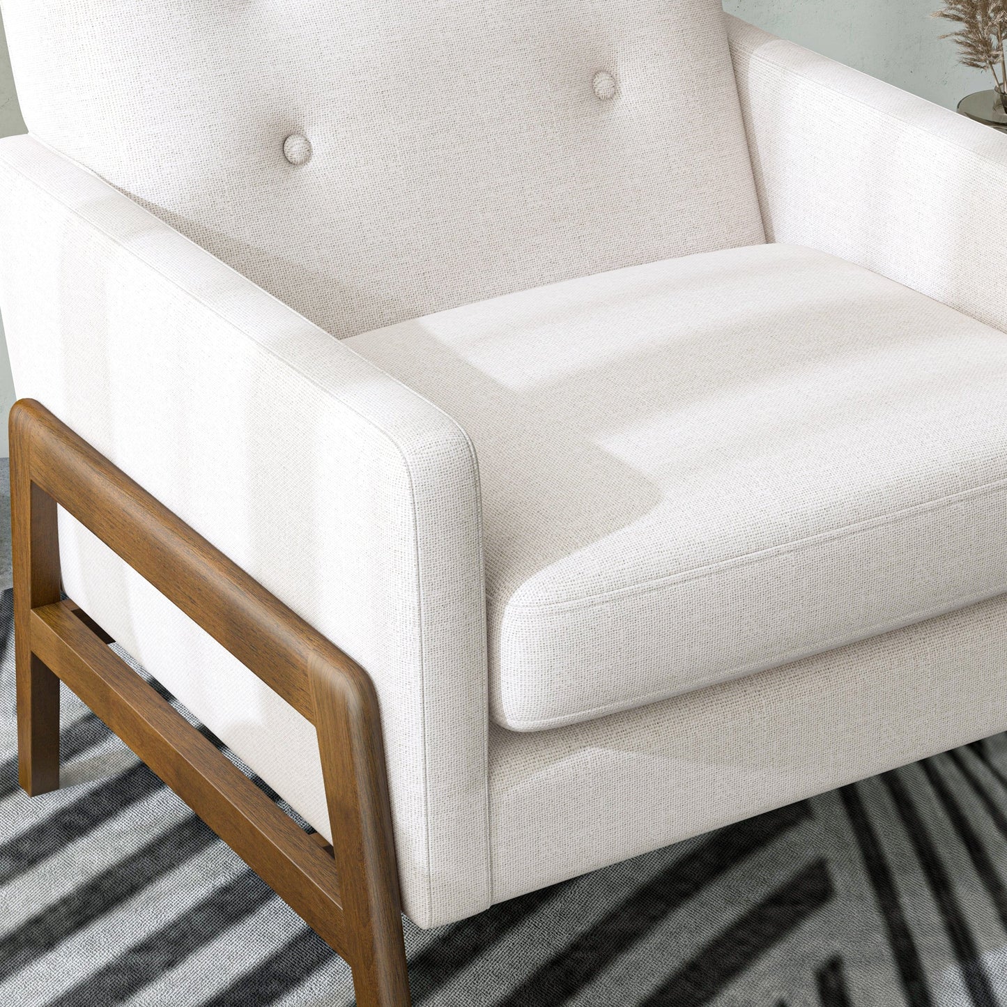 Fabric Lounge Chair - Beige