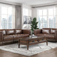 Modern Design Brown Genuine Leather Loveseat-3