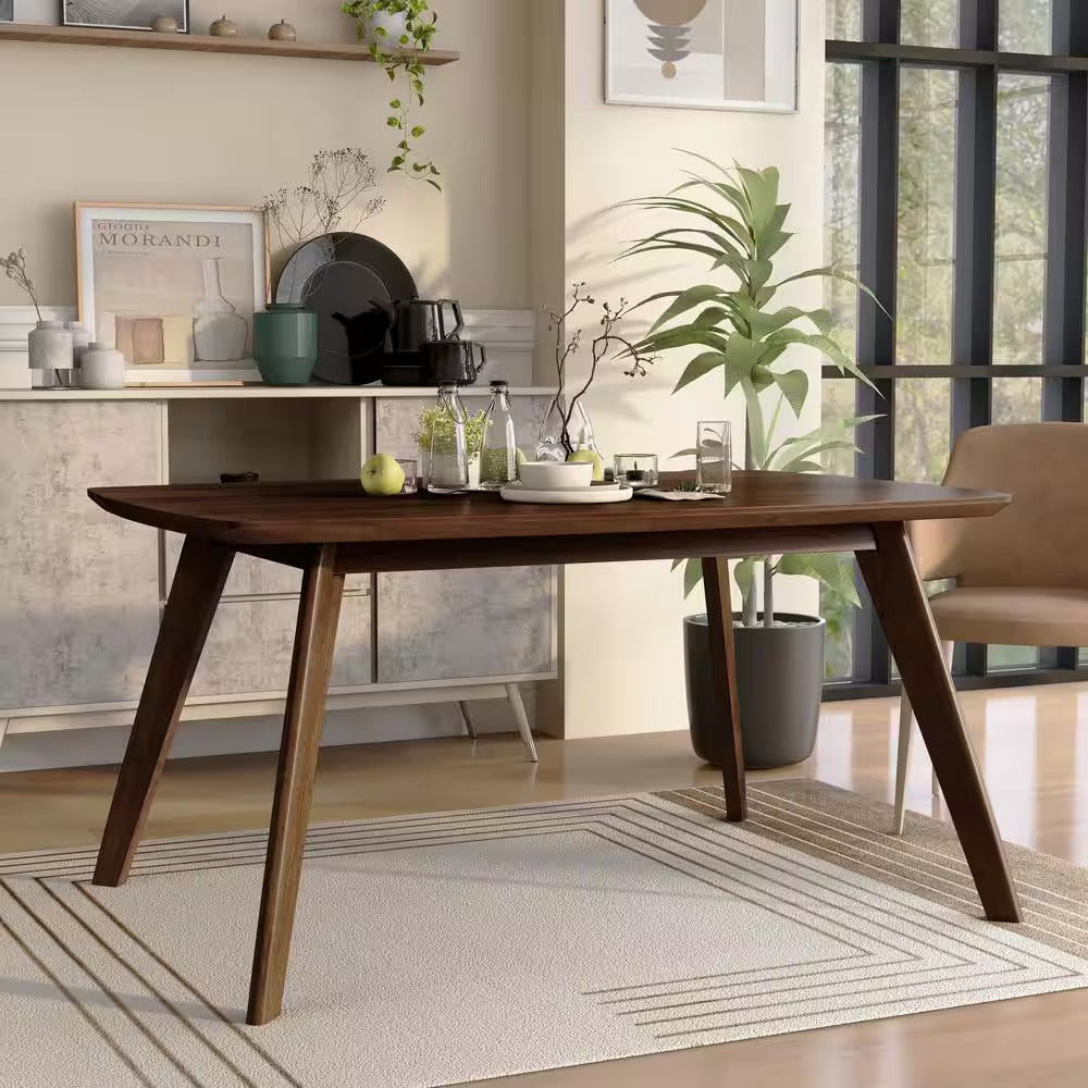 Madisen 59" Dining Table, Walnut Finish