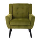 Soft Velvet Accent Chair With Black Legs, Green