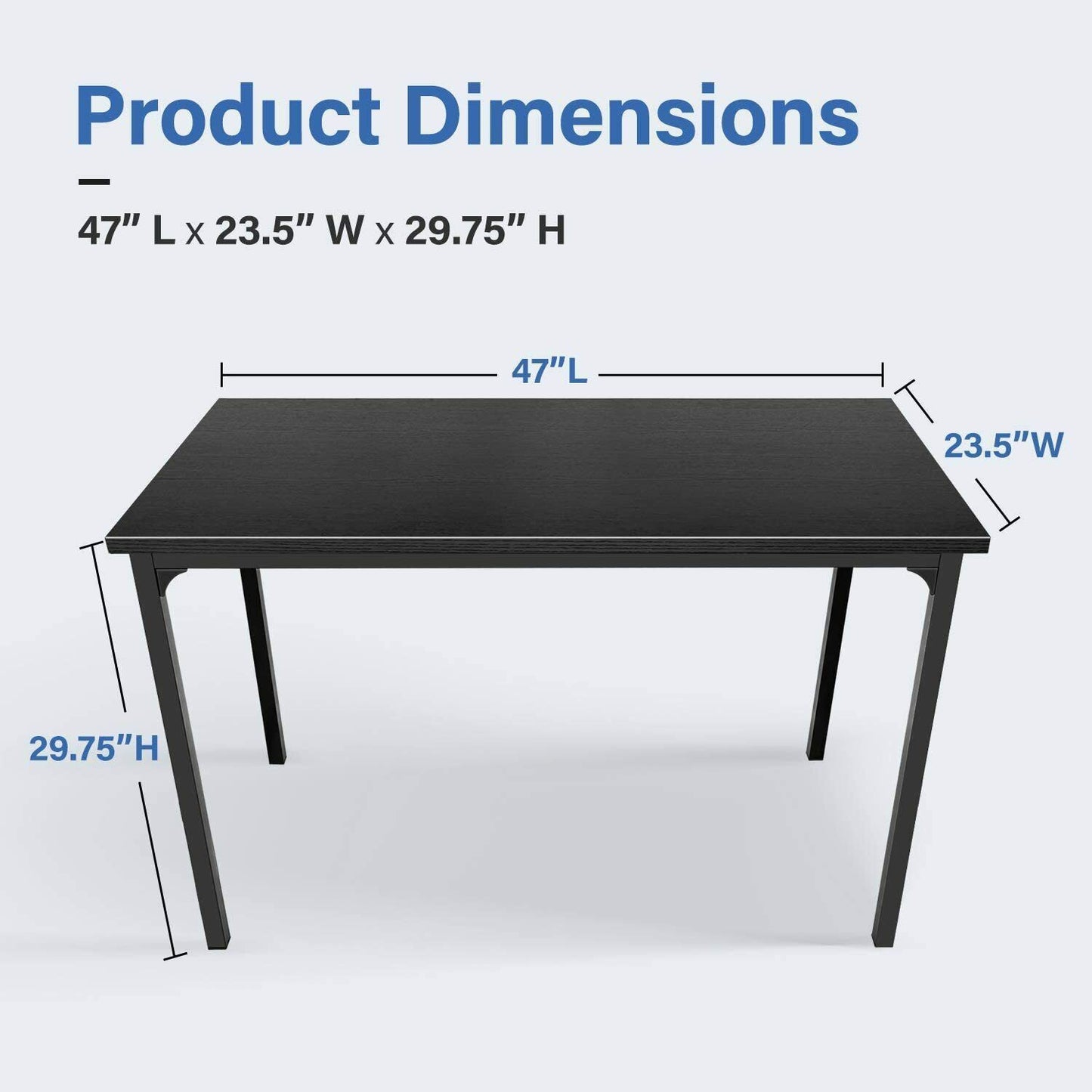 Simple Modern Home Office Desk, Black