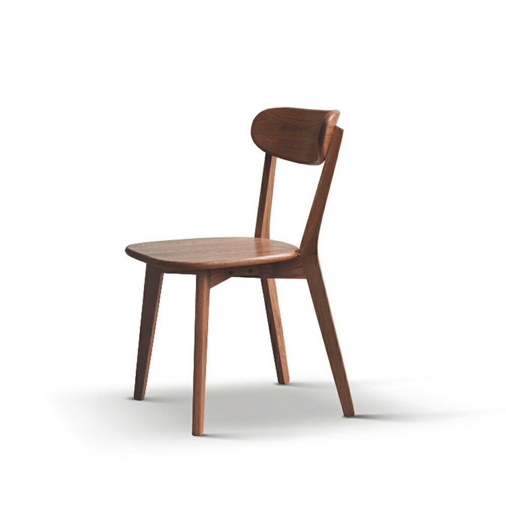 Simple Solid Oak Chair, Dark Walnut