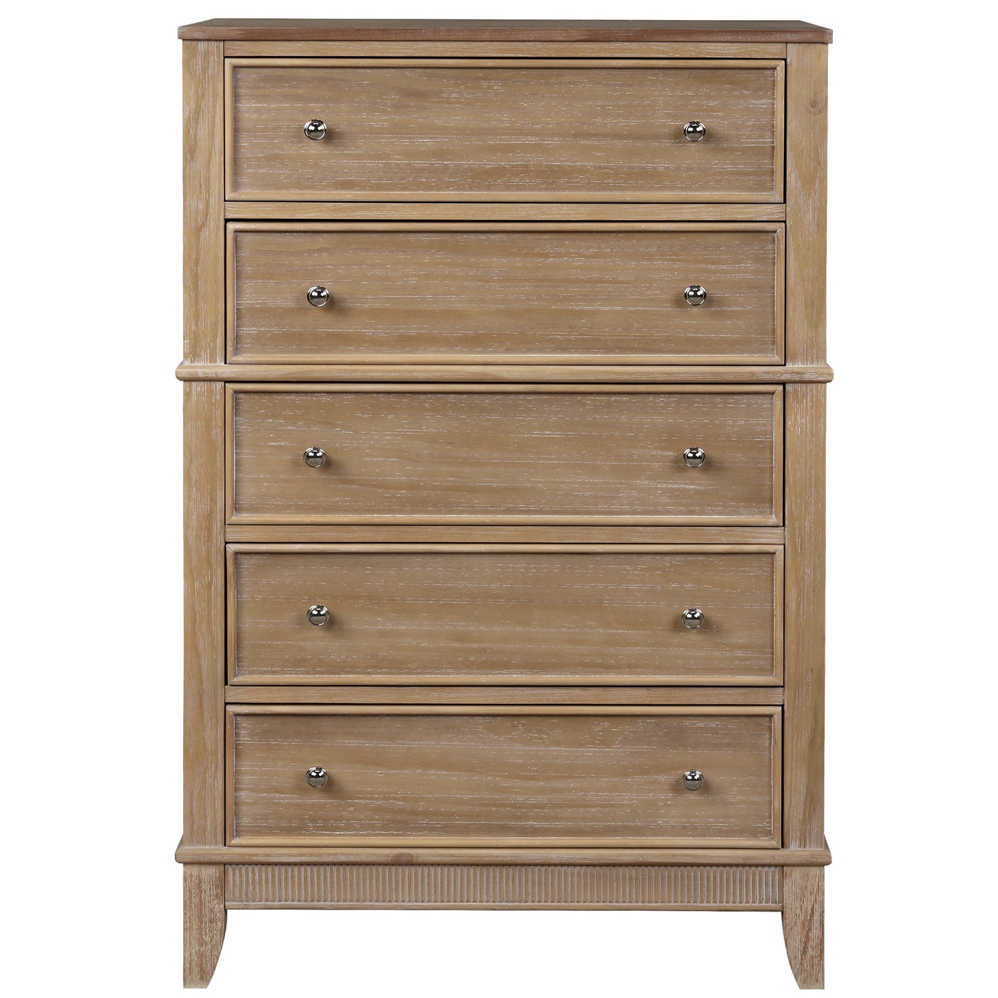 Natural Solid Pine 5 Drawer Chest, Hazel