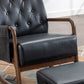 High Back Glider Rocker Chair with Ottoman, Black