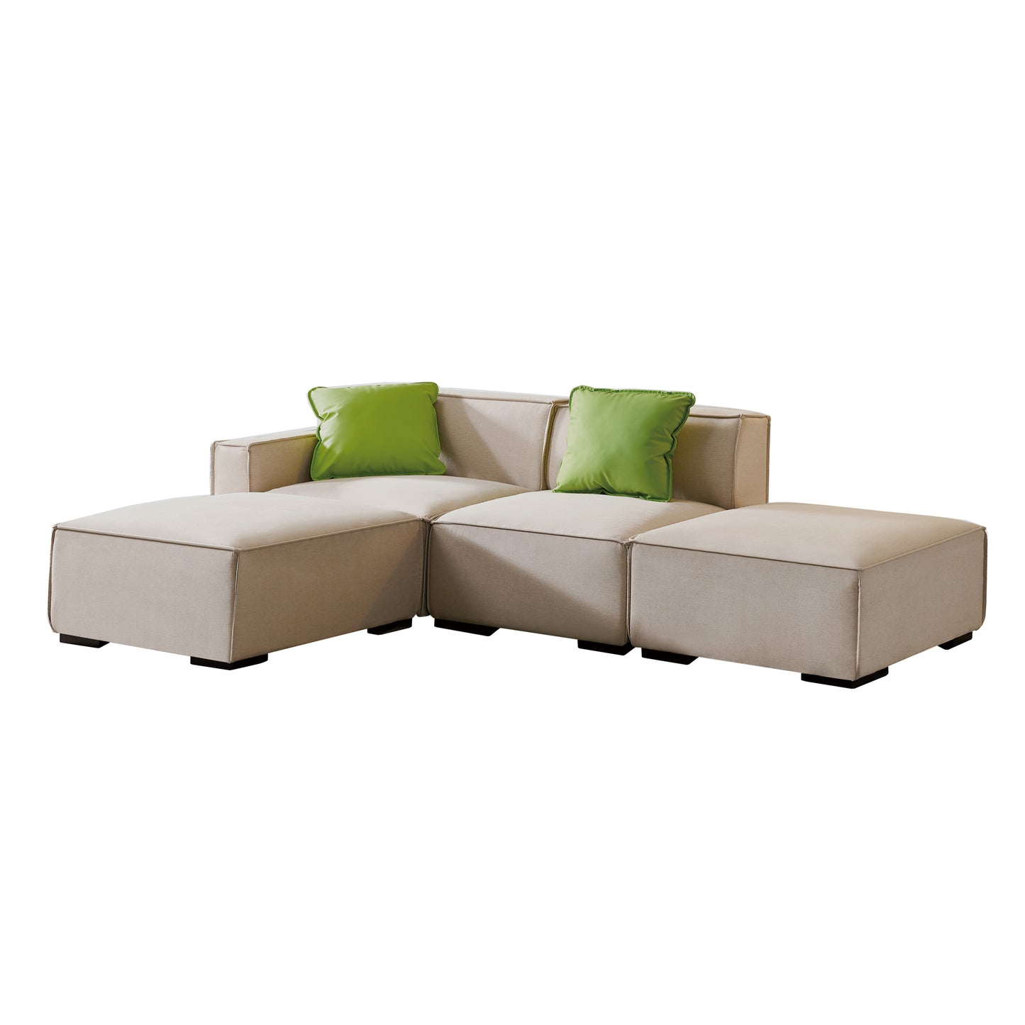 Modular Sectional Fabric Sofa, Beige