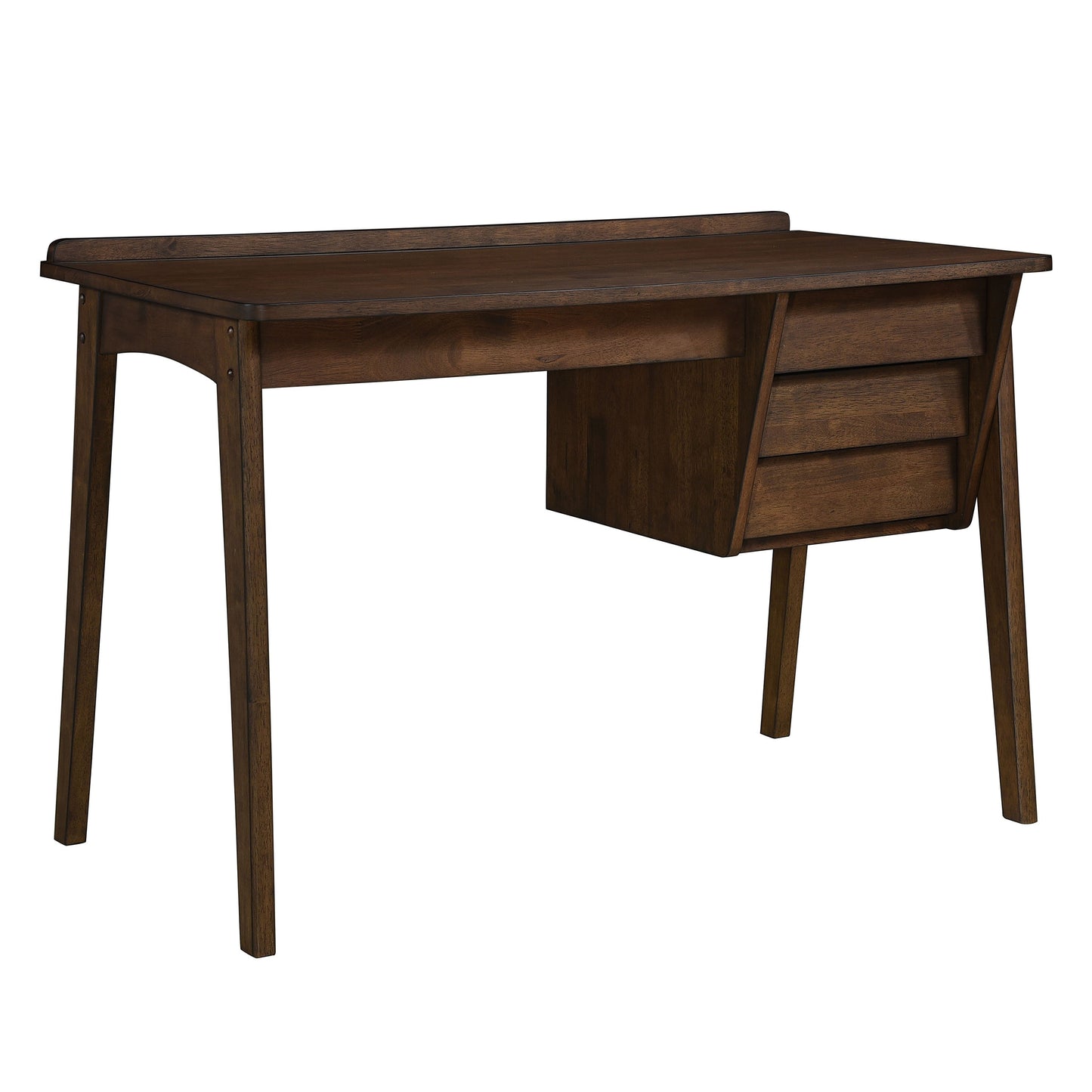 Contemporary Wood Writing Desk with Chair, Gray Walnut