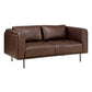 Modern Design Brown Genuine Leather Loveseat-1