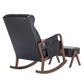 High Back Glider Rocker Chair with Ottoman, Black