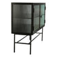 Simple Retro Sideboard Storage Cabinet with Detachable Wide Shelves, Black