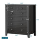 Contemporary Wooden 6 Drawer Tall Cabinet, Antique Black