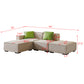 Modular Sectional Fabric Sofa, Beige