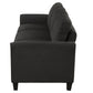 Linen Fabric 3-Seat Sofa, Black