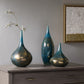 Blue and Bronze Decorative Glass Vases 3-piece set-1