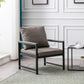 Modern Pu Accent Chair with Black Metal Frame, Grey