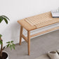 Natural Oak Wood Woven Design Bench, Light Oak