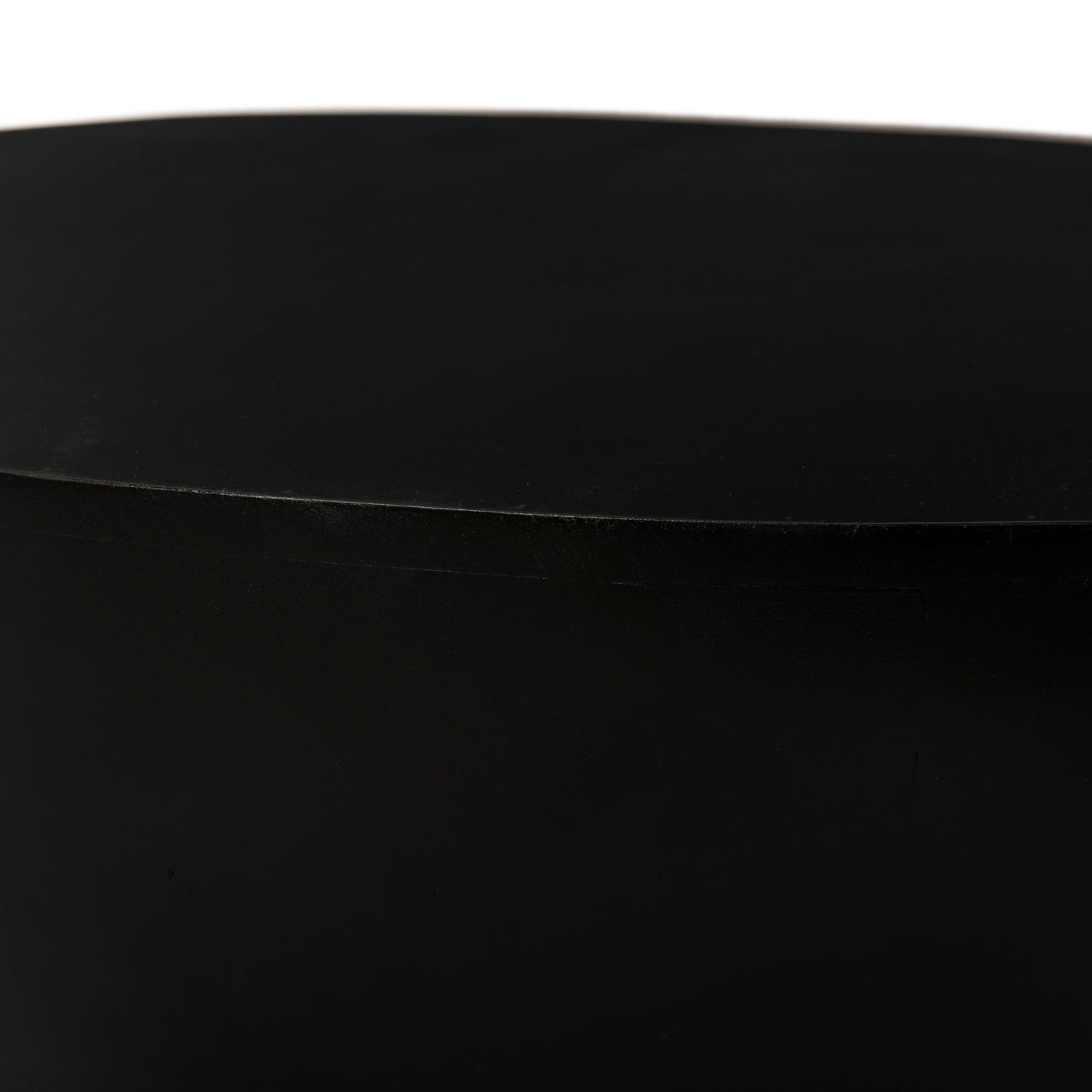 Contemporary Round Wood Coffee Table, Black