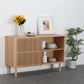 Modern Wooden Sideboard with Sliding Door, Walnut