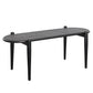 2 Piece Oval Acacia Wood and Metal Nesting Coffee Table-5