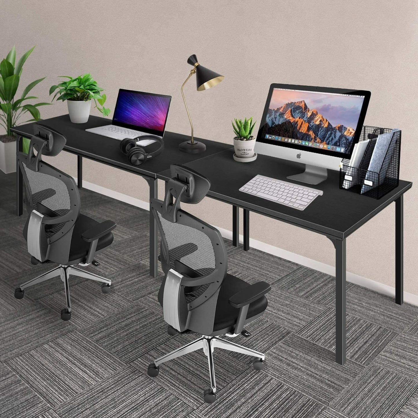 Simple Modern Home Office Desk, Black