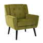 Soft Velvet Accent Chair With Black Legs, Green