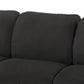 Linen Fabric 3-Seat Sofa, Black