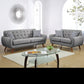 Polyfiber Sofa and Loveseat 2pc Set, Grey