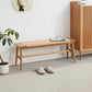 Natural Oak Wood Woven Design Bench, Light Oak