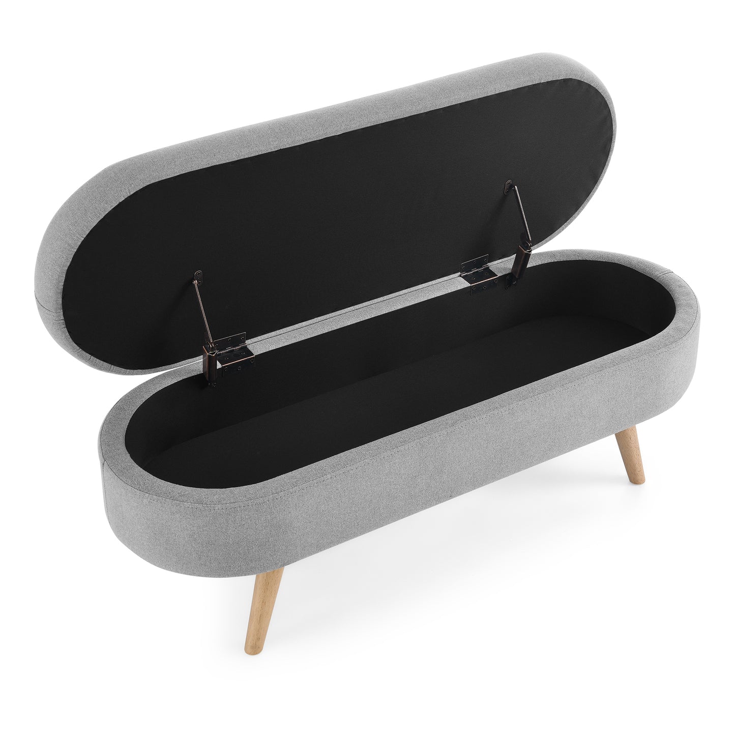 Oval Storage Bench with Wooden Legs