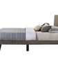 Valdemar Queen Bed, Brown Fabric & Weathered Gray Finish