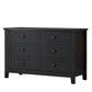 Contemporary Wooden 6 Drawer Wide Cabinet, Antique Black