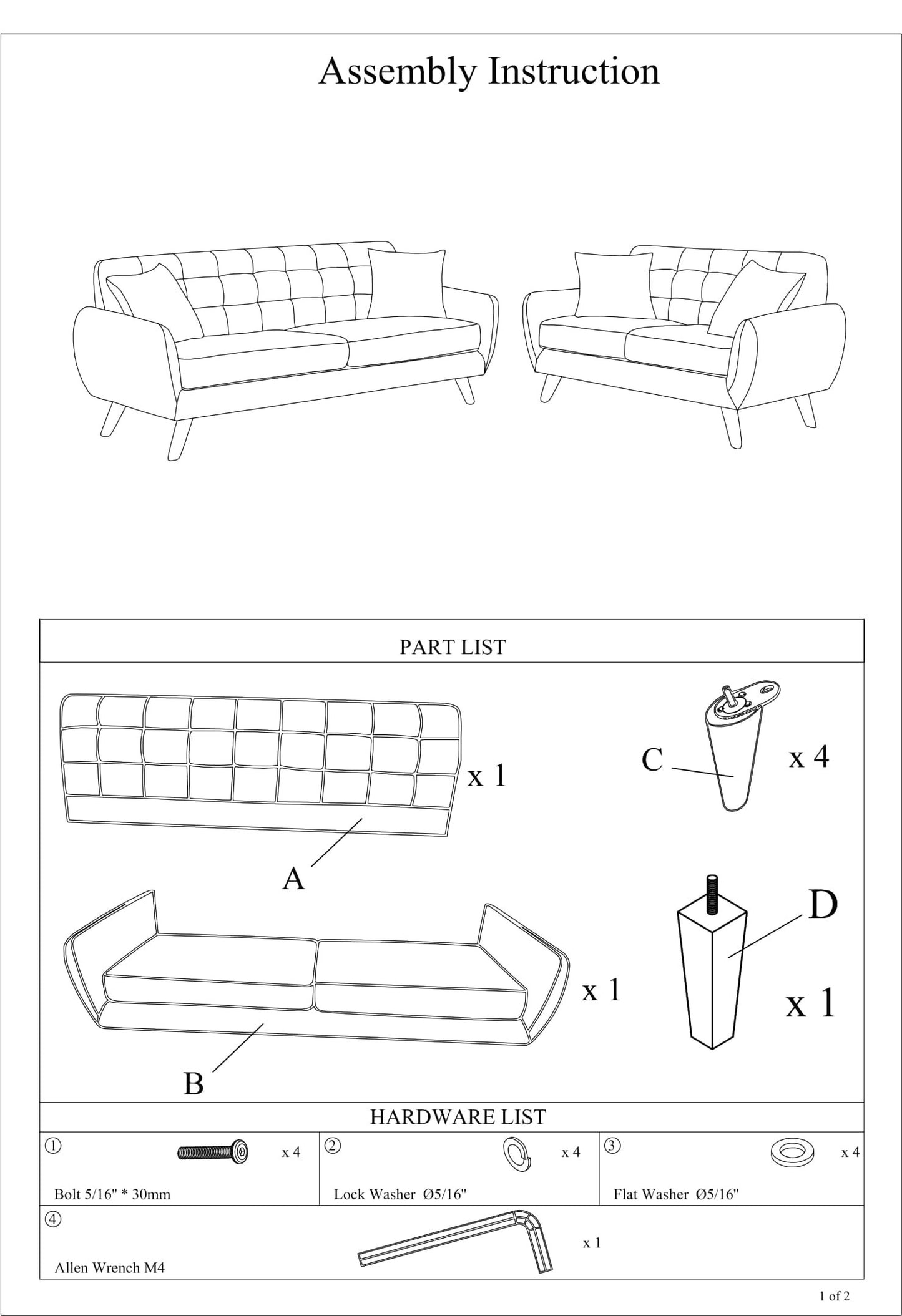 Polyfiber Sofa and Loveseat 2pc Set, Grey