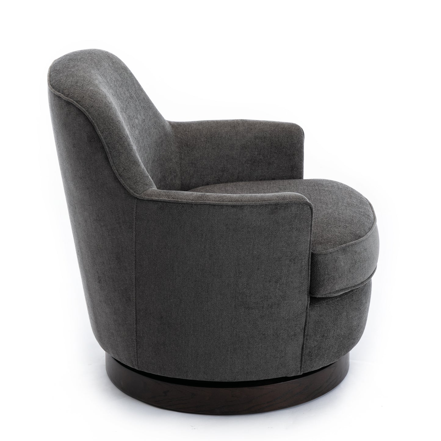 Richfield Wood Base Swivel Chair, Charcoal