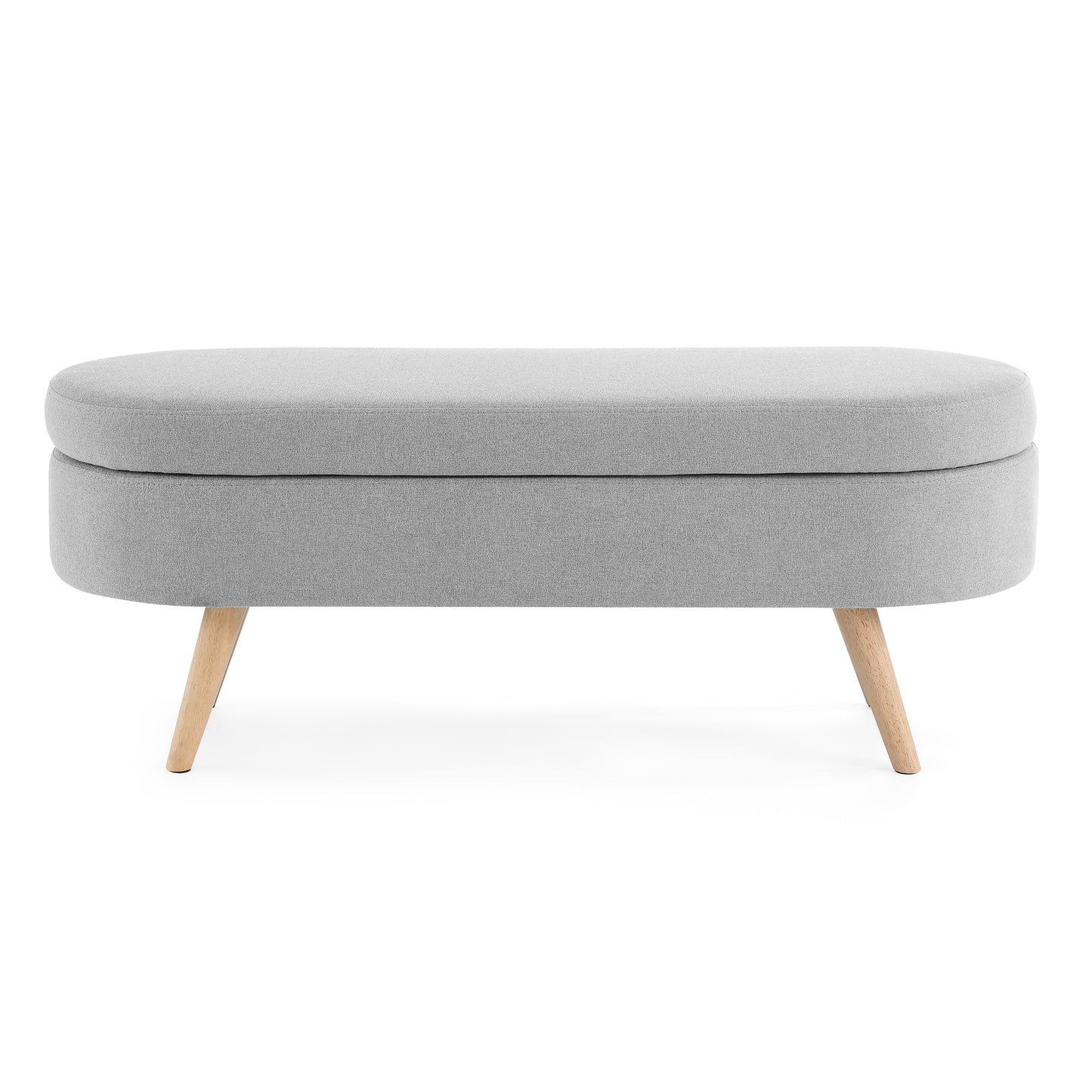 Oval Storage Bench with Wooden Legs