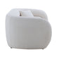 Curved 90.6" Boucle 3-Seat Sofa, White