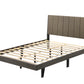 Valdemar Queen Bed, Brown Fabric & Weathered Gray Finish