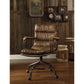 Harith Top Grain Leather Office Chair | Vintage Whiskey