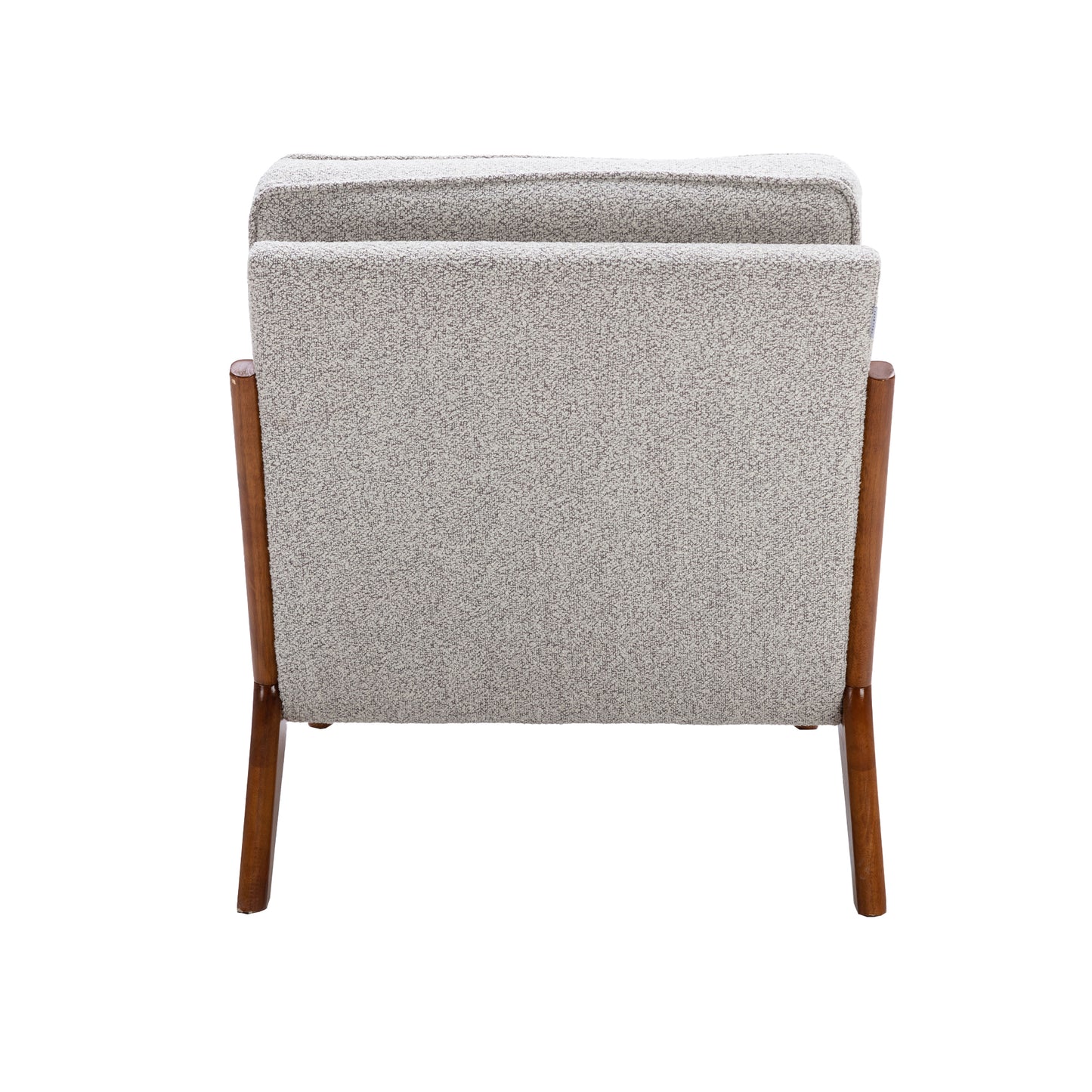 Wood Frame Accent Armchair With Fabric Cushion, Oyster Grey