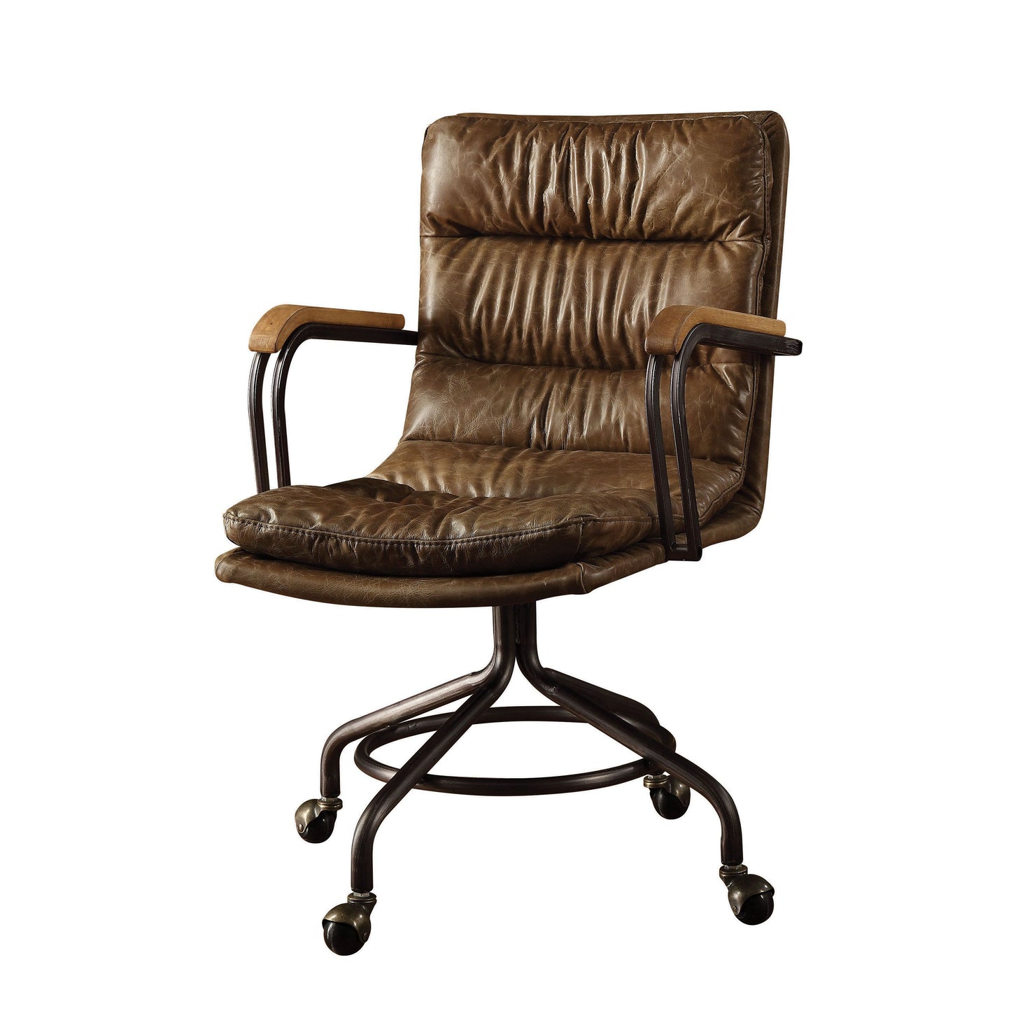 Harith Top Grain Leather Office Chair | Vintage Whiskey