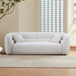 Curved 90.6" Boucle 3-Seat Sofa, White