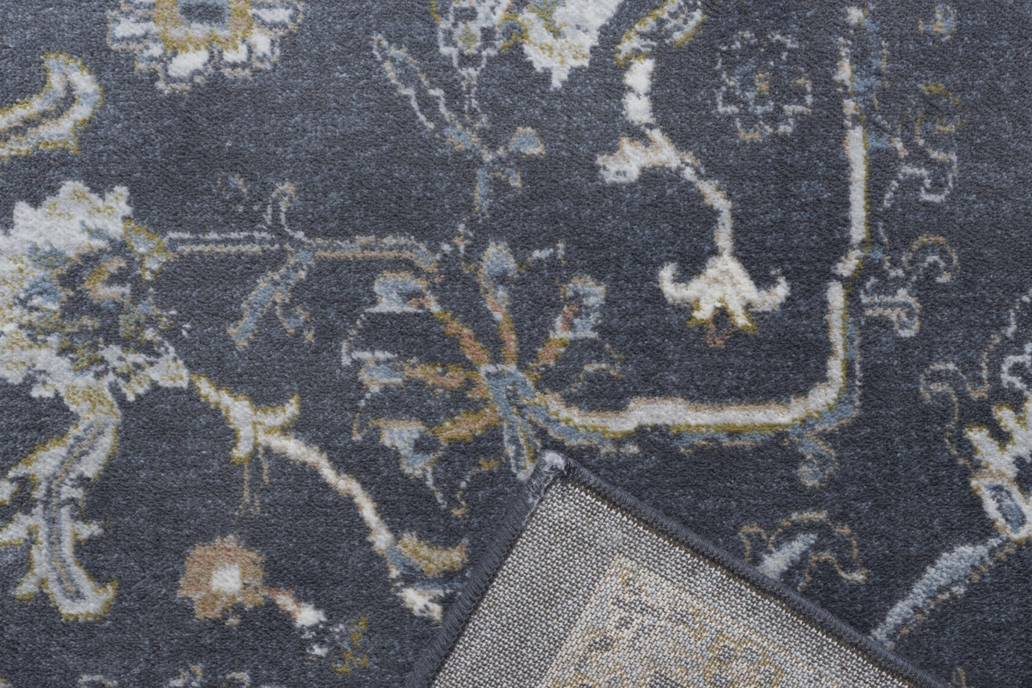 Damara Blue, Gray, and Multi-color Viscose Area Rug