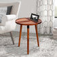 Round Acacia Wood Side Accent Table-5