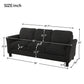 Linen Fabric 3-Seat Sofa, Black