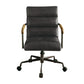 Harith Top Grain Leather Office Chair | Antique Slate