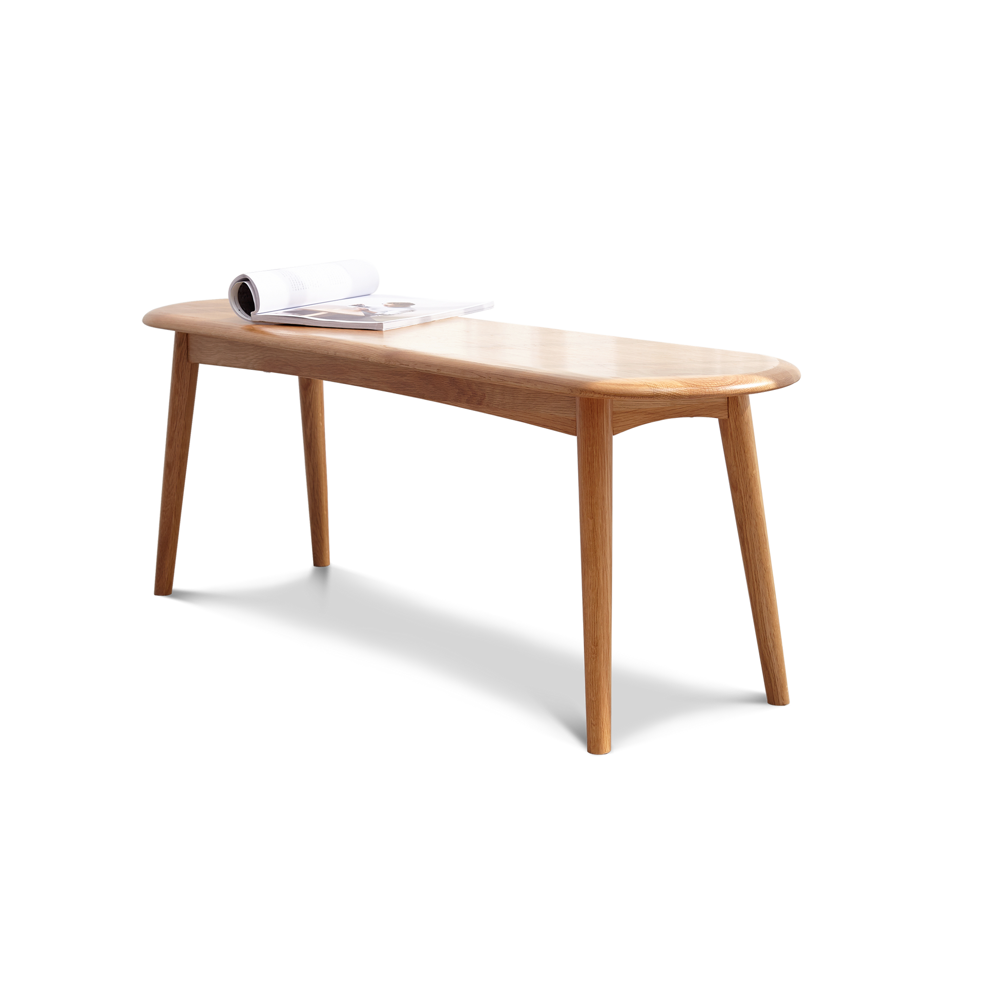 Natural Wood 39" Dining Bench, Oak