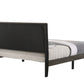 Valdemar Queen Bed, Brown Fabric & Weathered Gray Finish