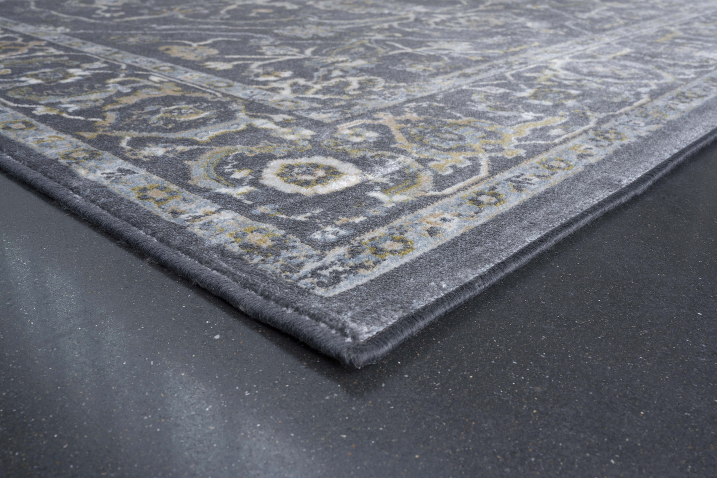 Damara Blue, Gray, and Multi-color Viscose Area Rug