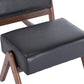 High Back Glider Rocker Chair with Ottoman, Black