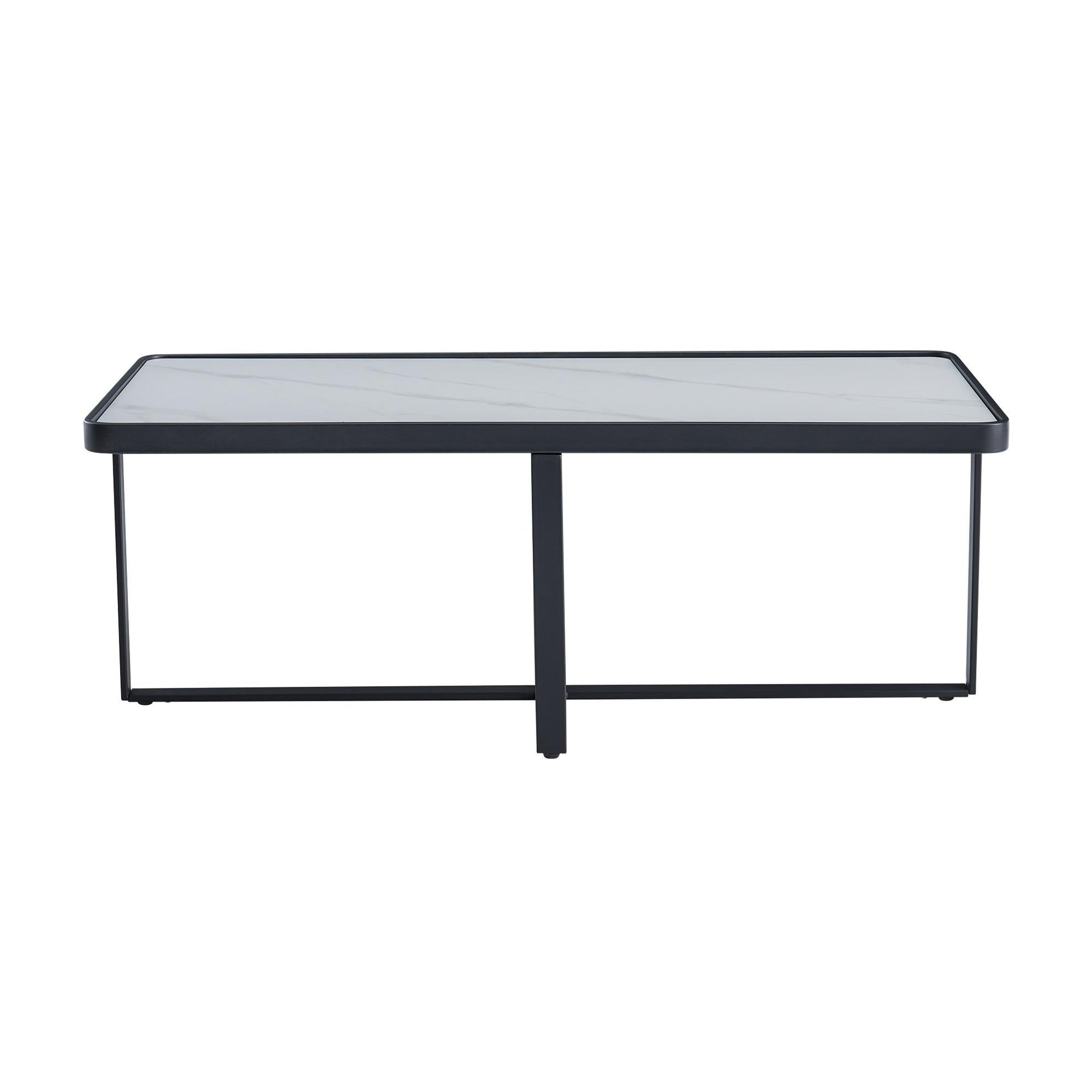 Minimalism Rectangle Coffee Table With Sintered Stone Top-12