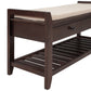 Shoe Rack Storage Bench with Cushioned Seat & Drawers, Espresso