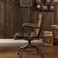 Harith Top Grain Leather Office Chair | Vintage Whiskey